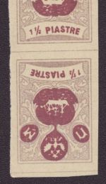 "Wild" Levante 1919 - 1 1/2 Piastres - * / MH - Cinderella - Tete-Beche (IV)