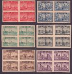 Polen 1945 - Mi-Nr. 414-419 ** - MNH - Viererblock - Warschau (II)