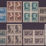 Polen 1947 - Mi-Nr. 455-462 A ** - MNH - Polnische Kultur I - Viererblock (I)