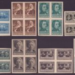 Polen 1947 - Mi-Nr. 455-462 B ** - MNH - Polnische Kultur I - Viererblock (II)