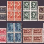 Polen 1947 - Mi-Nr. 463-470 A ** - MNH - Polnische Kultur II - Viererblock (I)
