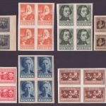 Polen 1947 - Mi-Nr. 463-470 B ** - MNH - Polnische Kultur II - Viererblock (I)