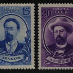 Russia / Sowjetunion 1940 - Mi-Nr. 732-735 ** - MNH - Tschechow / Chekhov (V)