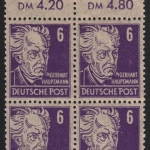 SBZ 1948 - Mi-Nr. 213 cx ** - MNH - Viererblock vom Oberrand - BPP geprüft