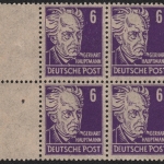 SBZ 1948 - Mi-Nr. 213 cx ** - MNH - Viererblock vom Seitenrand - BPP geprüft