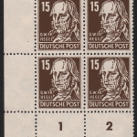 SBZ 1948 - Mi-Nr. 217 c ** - MNH - Eckrand-Viererblock - BPP geprüft