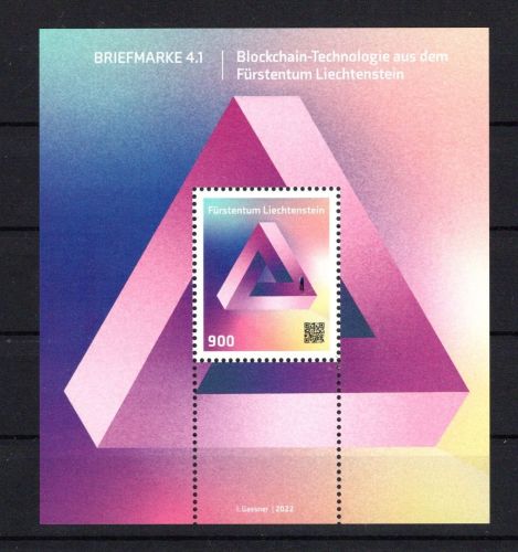 Liechtenstein MiNr. Block 46I Schloss postfrisch Blockchain Technologie