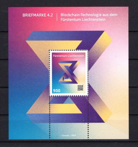 Liechtenstein MiNr. Block 51I Schloss postfrisch Blockchain Technologie