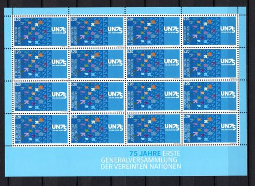 Liechtenstein Kleinbogen MiNr. 2003 postfrisch Jubiläum 75.Jahrestag UN