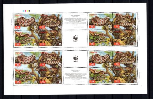Ukraine 2002 MiNr. 502-505C Zusammendruck-Bogen postfrisch Naturschutz