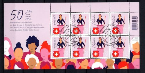 Schweiz Kleinbogen MiNr. 2697 gestempelt 50 Jahre Frauenwahlrecht