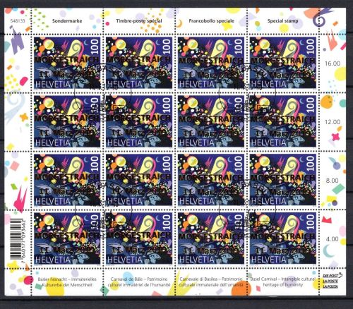 Schweiz Bogen MiNr. 2583 gestempelt Basler Fastnacht Kunsterbe