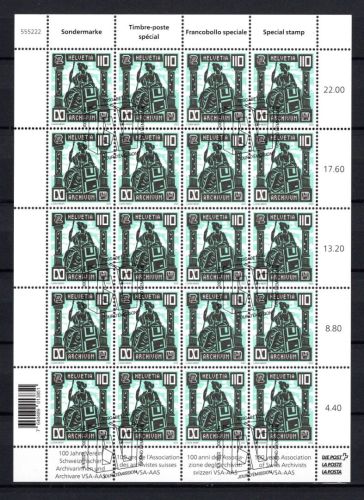 Schweiz Bogen MiNr. 2822 gestempelt Sitzende Helvetia