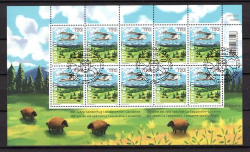 Schweiz Kleinbogen MiNr. 2945 gestempelt Flugzeug Luftfahrt