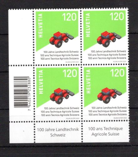 Schweiz MiNr. 2950 ER-Viererblock unten links postfrisch Landtechnik