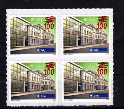 Schweiz selbstklebend MiNr. 2965 Viererblock postfrisch Bahnhof