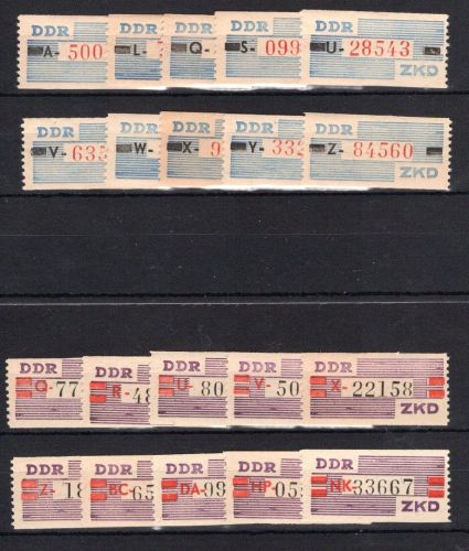 DDR Dienstmarken ZKD MiNr. B III-X komplett: alle 80 Streifen postfrisch