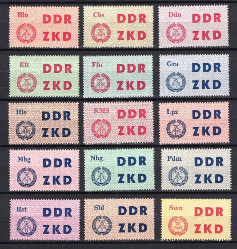 DDR Dienstmarken ZKD MiNr. 1-15 Volkspolizei, 15 Werte, Satz postfrisch