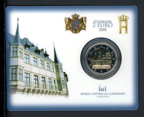 Luxemburg Coincard 2 Euro 2018 150 Jahre Verfassung BU