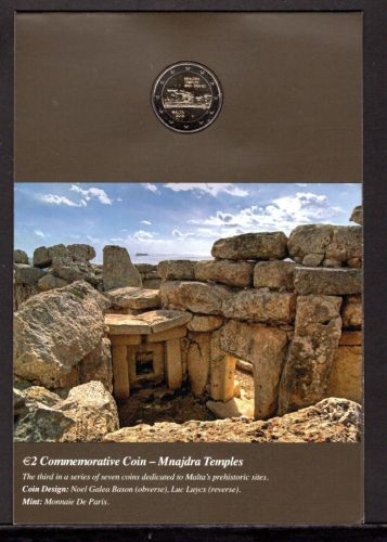Malta 2 Euro Coincard 2018 Mnajdra Tempel BU