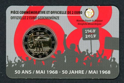 Belgien 2018 2 Euro Coincard Studentenrevolte 1968 unzirkuliert