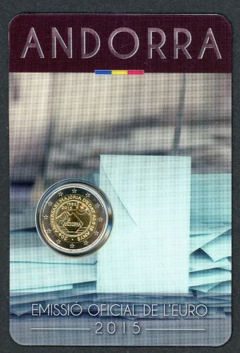 Andorra 2015 Coincard 2 Euro Gedenkmünze "30 Jahre Volljährigkeit" ST