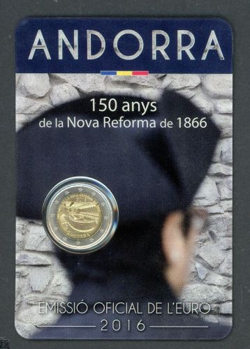 Andorra 2016 Coincard 2 Euro Gedenkmünze "150 Jahre Reform 1866" BU