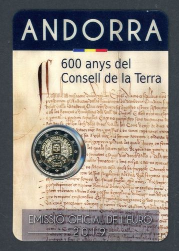 Andorra 2019 Coincard 2 Euro Gedenkmünze "600 Jahre Landrat" BU