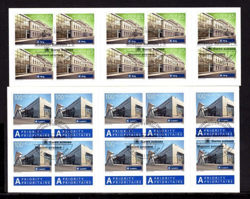 Schweiz MiNr. MH 0-185 + 0-186 Ersttagssonderstempel Bahnhöfe