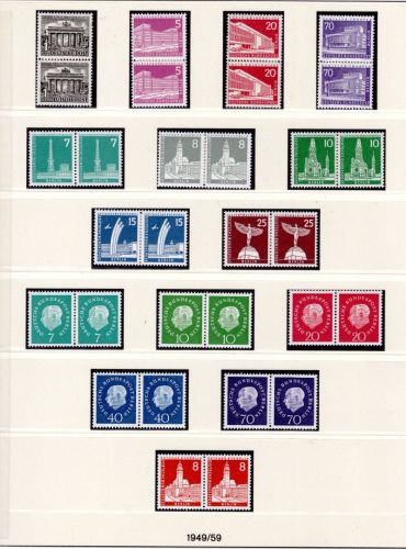 Berlin Lot Paare von Dauerserien postfrisch aus 1949-1959