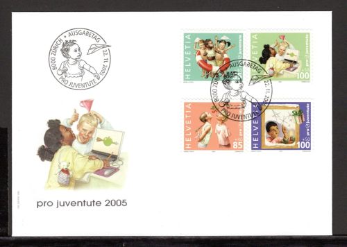 Schweiz MiNr. 1941-44 Ersttagsbriefe/ FDC Pro Juventute 2005