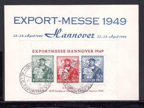 Bi-Zone MiNr. Block 1 a Sonderstempel auf Sonderkarte