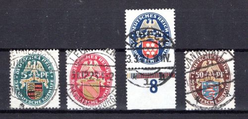 Weimarer Republik MiNr. 398-401 Vollstempel