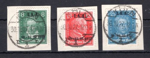 Weimarer Republik MiNr. 407-409 Briefstück geprüft Schlegel