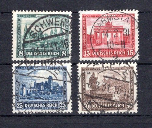 Weimarer Republik MiNr. 450-453 Vollstempel z. Teil geprüft