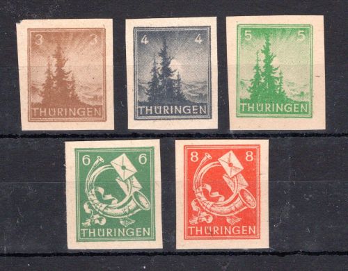 SBZ Thüringen MiNr. 92-96 U postfrisch