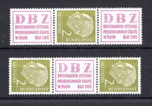 Bund Zusammendruck MiNr. S 14 + S 16 postfrisch ungefaltet