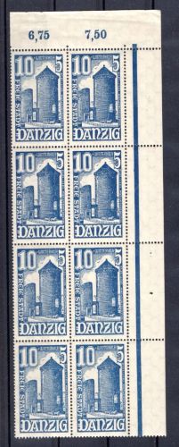 Danzig MiNr. 262 postfrisch 8er Block Eckrand or ungefaltet
