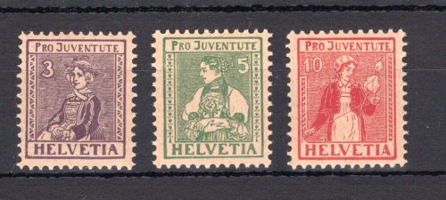 Schweiz Pro Juventute 1917 MiNr. 133-135 postfrisch