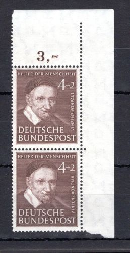 Bund MiNr. 143 Eckrand or postfrisch senkr. Paar, ungefaltet
