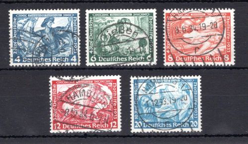 Deutsches Reich MiNr. 500-505 B gestempelt Deutsche Nothilfe, geprüft