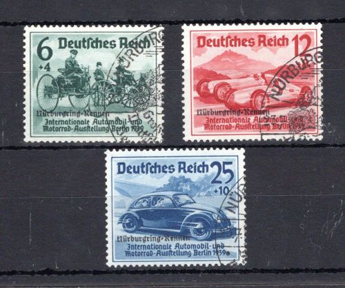 Deutsches Reich MiNr. 695-697 gestempelt Nürburgring, geprüft Peschl
