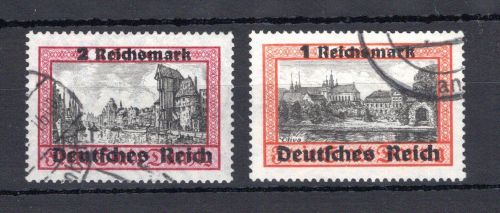 Deutsches Reich MiNr. 728 x + 729 y gestempelt geprüft Peschl