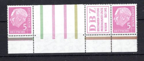 Bund Zusammendruck MiNr. WZ 5 Unterrand postfrisch