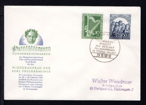 Berlin MiNr. 72-73 Ersttagsbriefe/ FDC Berliner Philharmonie
