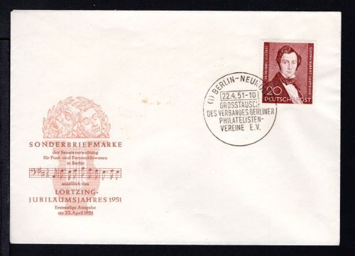 Berlin MiNr. 74 Ersttagsbriefe/ FDC Albert Lortzing