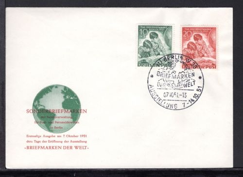Berlin MiNr. 80-81 Ersttagsbriefe/ FDC Tag der Briefmarke 1951
