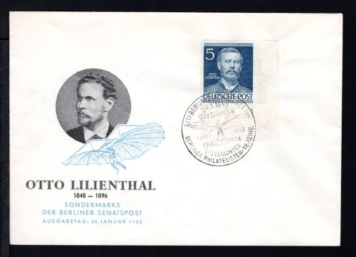 Berlin MiNr. 92 Eckrand ur Ersttagsbriefe/ FDC Männer der Geschichte