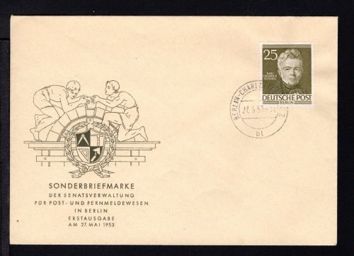 Berlin MiNr. 98 Ersttagsbriefe/ FDC Männer der Geschichte