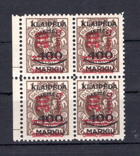 Memel MiNr. 232 I postfrisch 4er Block, Fotobefund Huylmans